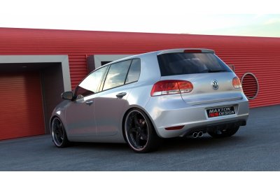 Накладка на задний бампер под 1 двойную трубу на Volkswagen Golf VI